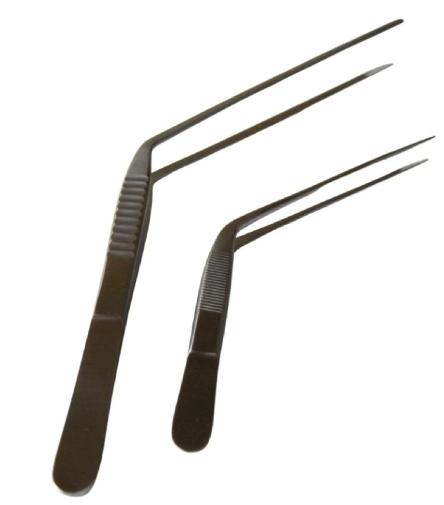 Pinza de drenaje curva